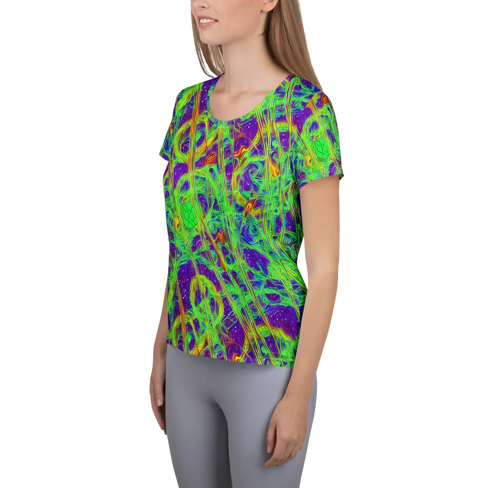 Wild Neon on Women's Athletic T-Shirt — Left
