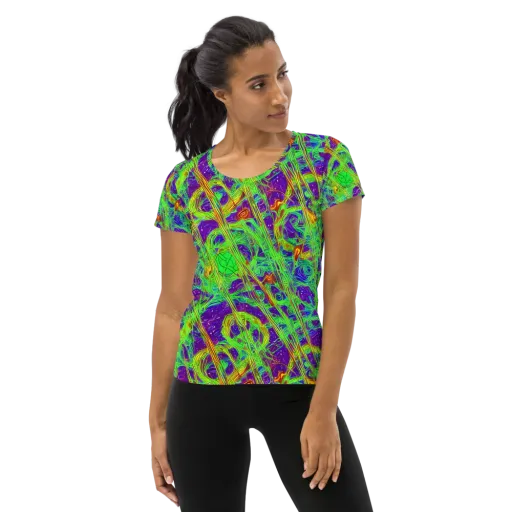 Wild Neon on a Women's Athletic T-Shirt