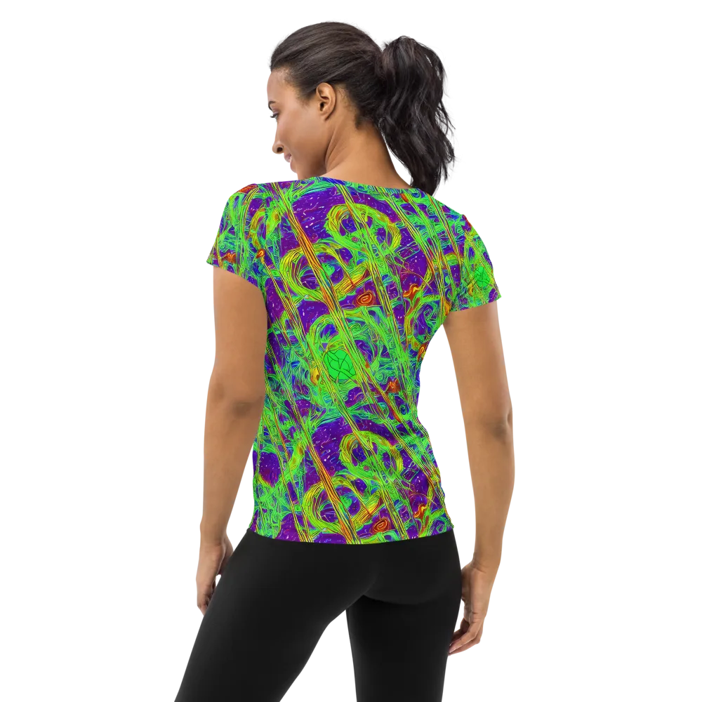 Wild Neon on Women's Athletic T-Shirt — Back
