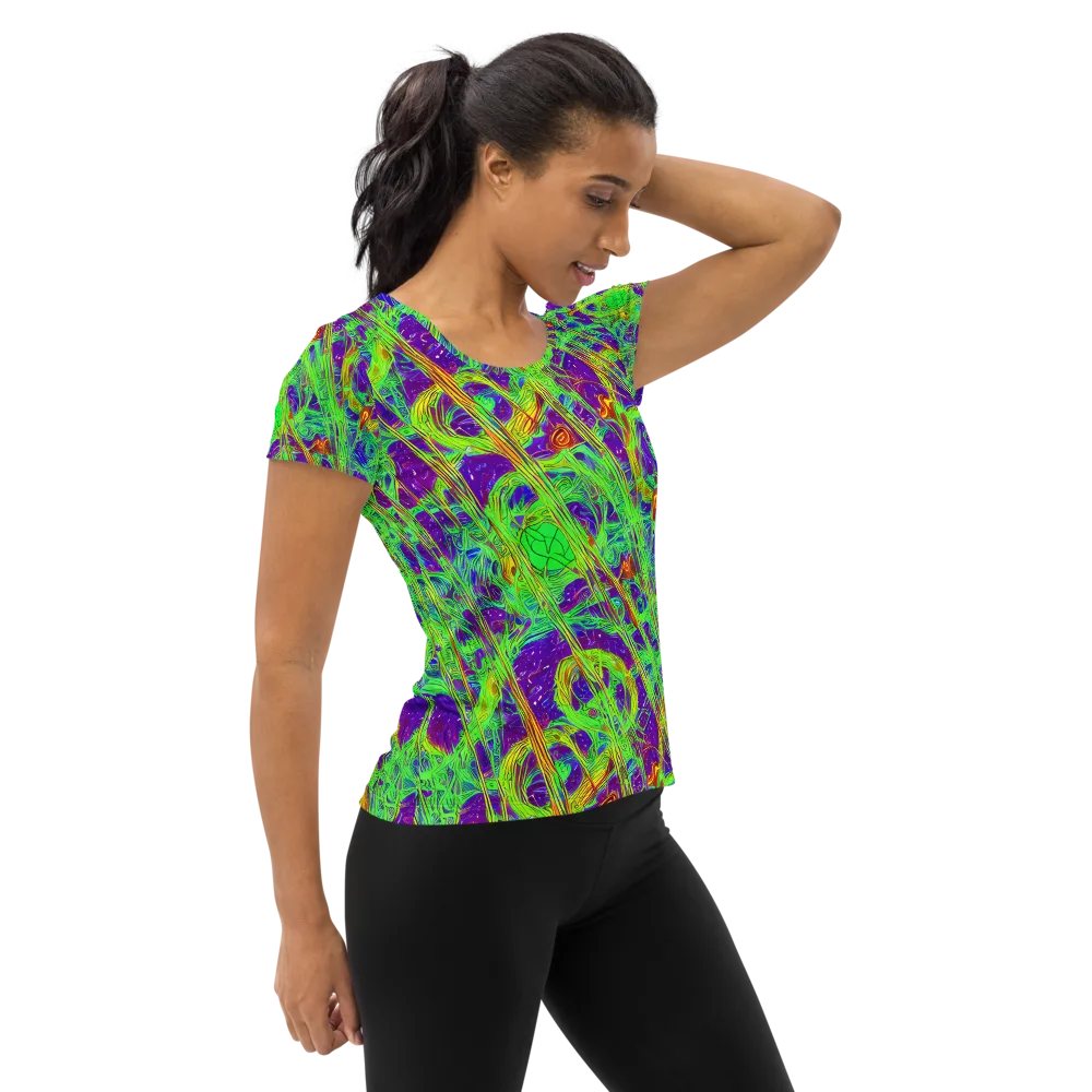 Wild Neon on Women's Athletic T-Shirt — Right