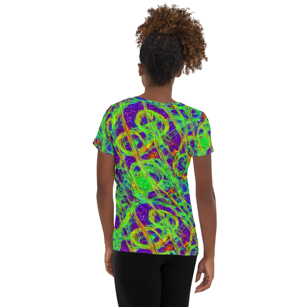 Wild Neon on Women's Athletic T-Shirt — Back