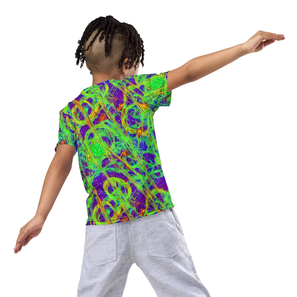 Wild Neon on Kids Crew Neck T-Shirt — Back