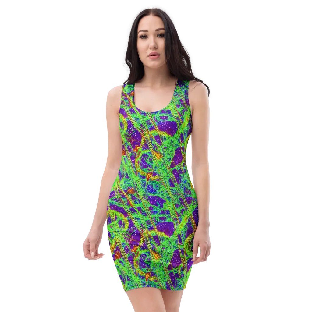 Wild Neon on Bodycon Dress — Front