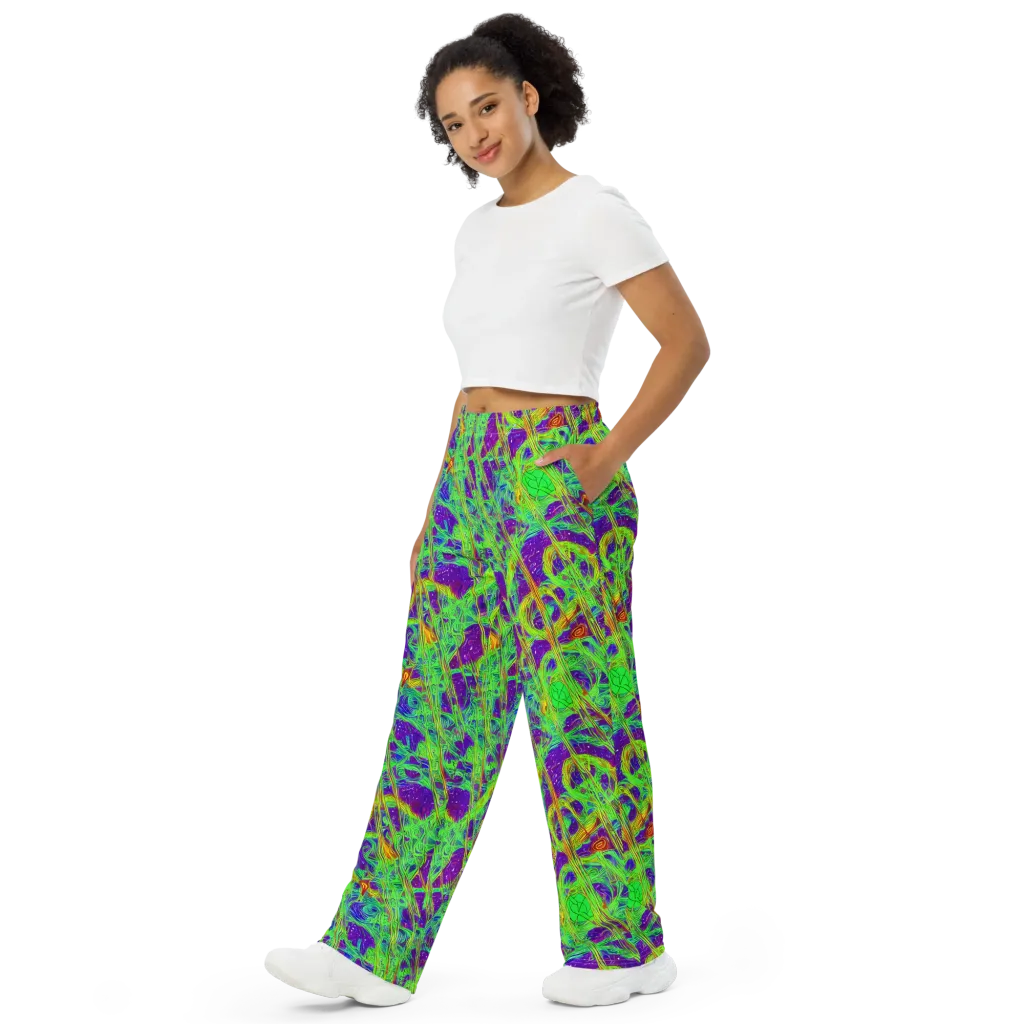 Wild Neon on Wide-Leg Pants — Left Front