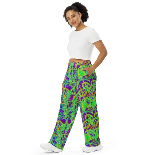 Wild Neon on a Wide-Leg Pants