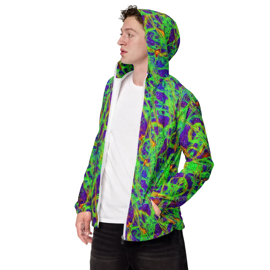 Wild Neon on Men's Windbreaker — Left Front