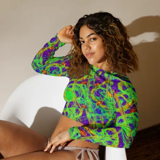 Wild Neon on a Long Sleeve Crop Top