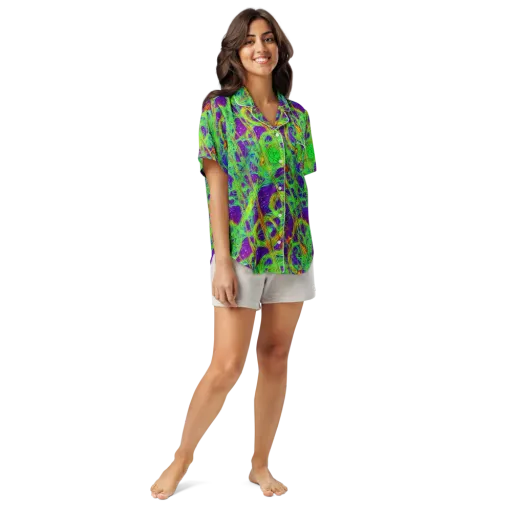 Wild Neon on a Women's Short Sleeve Pajama Top