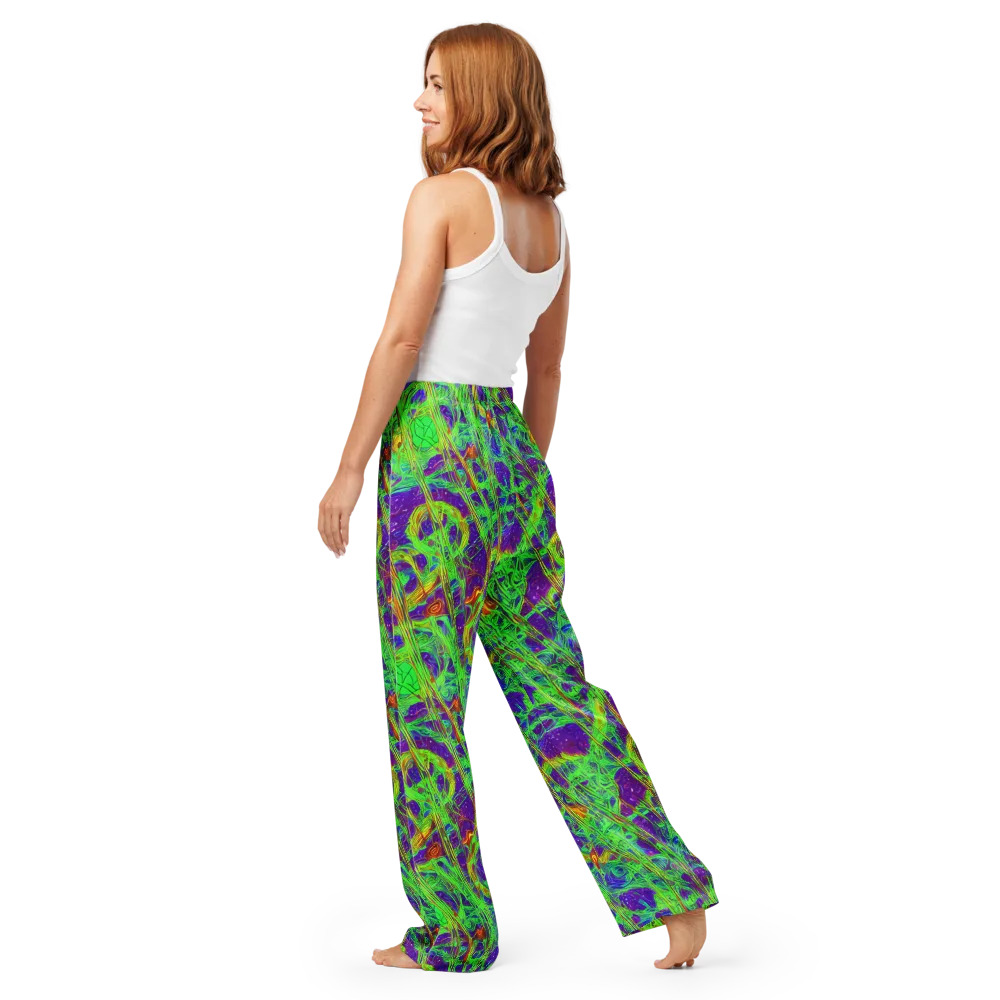 Wild Neon on Women's Pajama Pants — Back