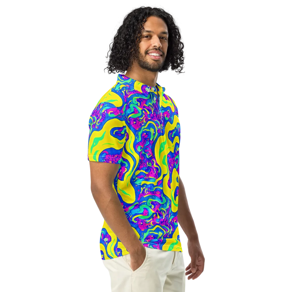 Fevered Flow on Men's Slim Fit Polo Shirt — Right Front