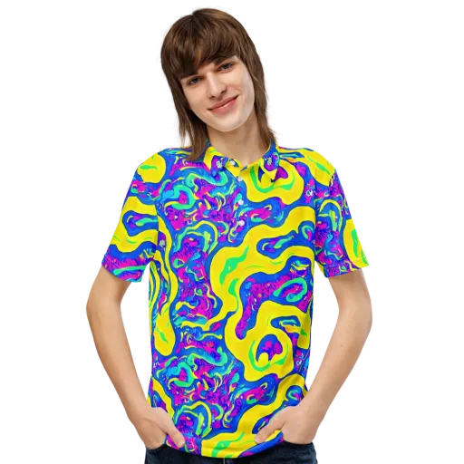 Fevered Flow on a Men's Slim Fit Polo Shirt