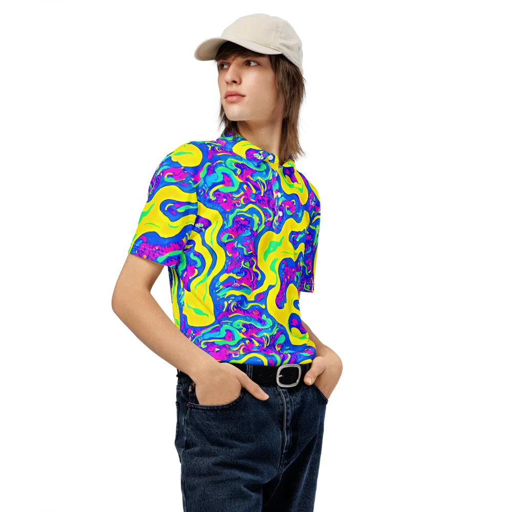 Fevered Flow on Men's Slim Fit Polo Shirt — Right Front