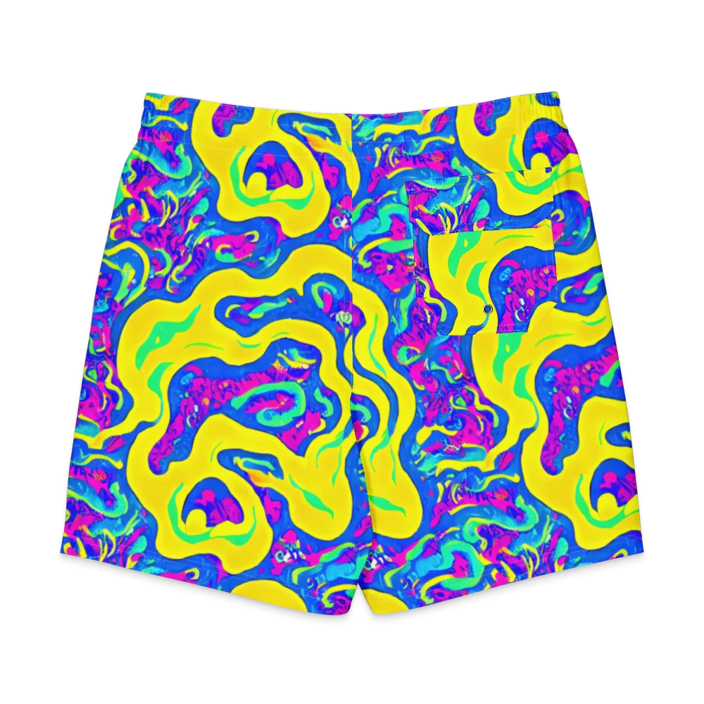 Fevered Flow on Men's Board Shorts — Back