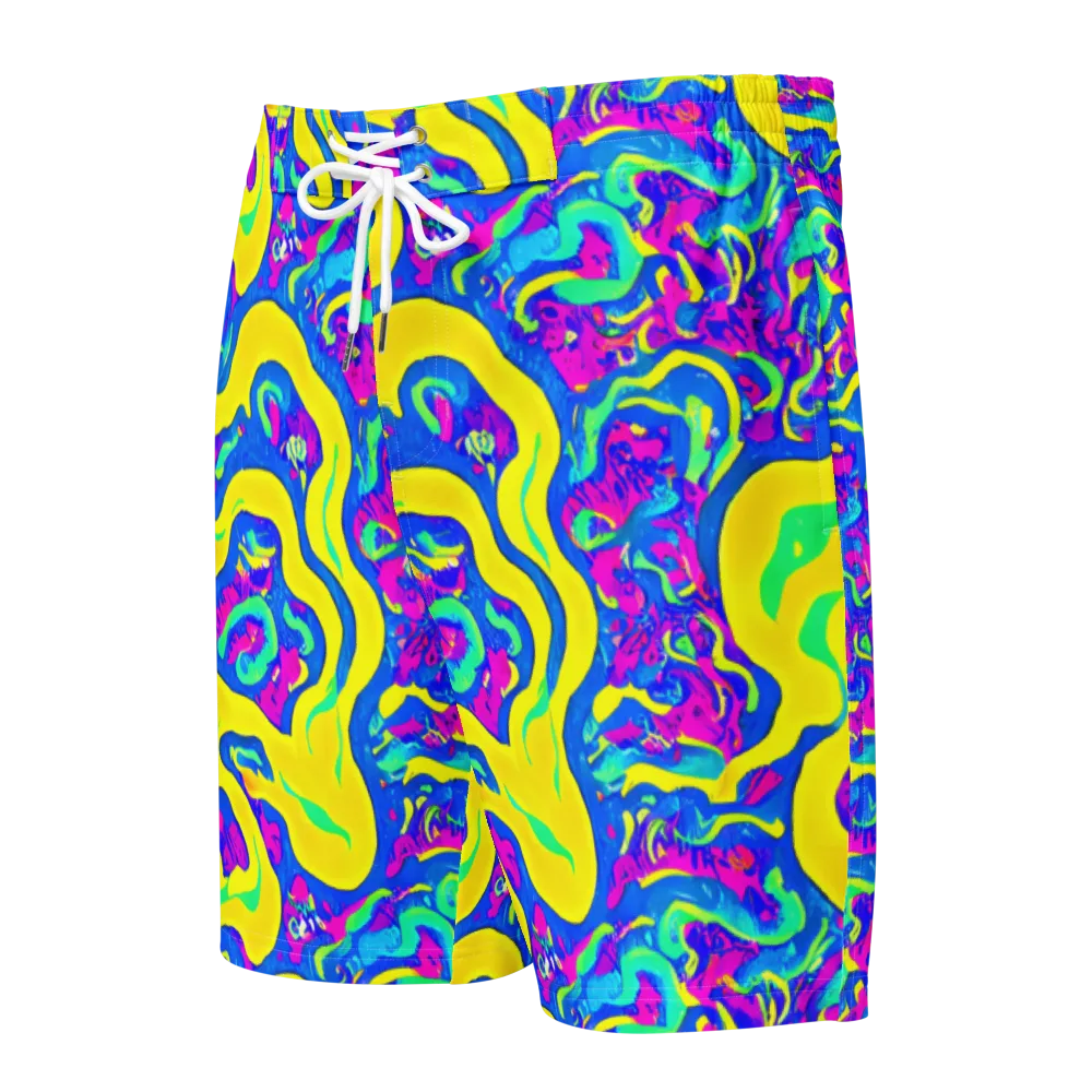 Fevered Flow on Men's Board Shorts — Front