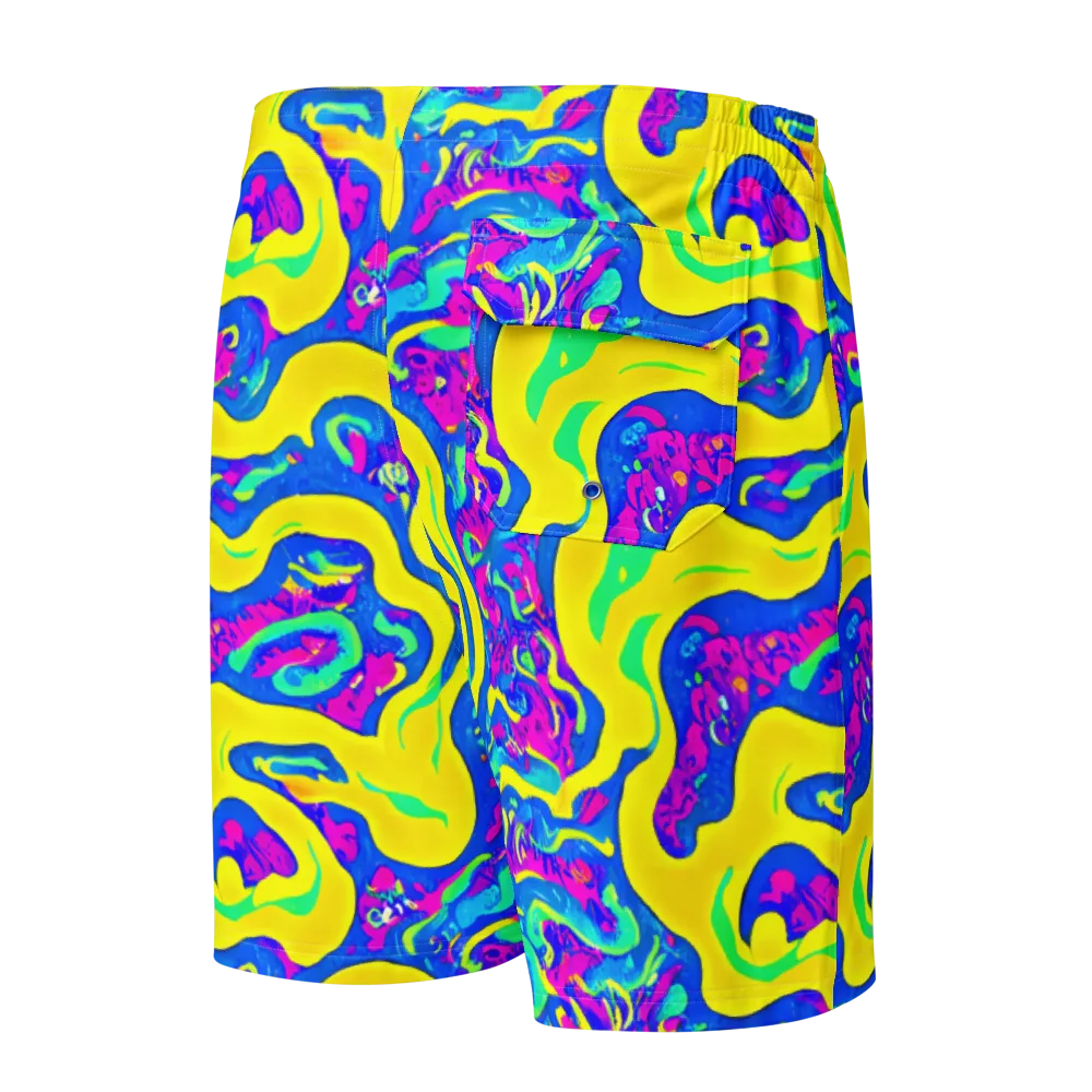Fevered Flow on Men's Board Shorts — Back