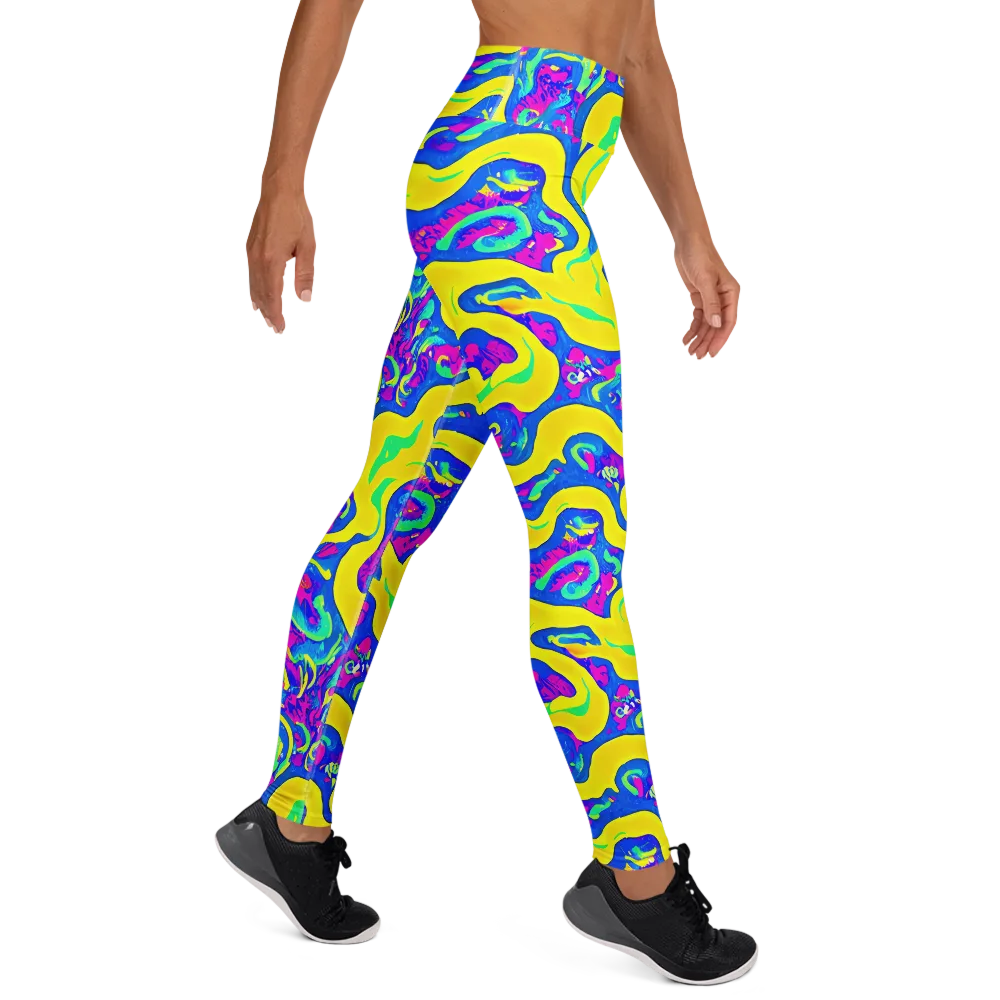 Fevered Flow on Yoga Leggings — Right