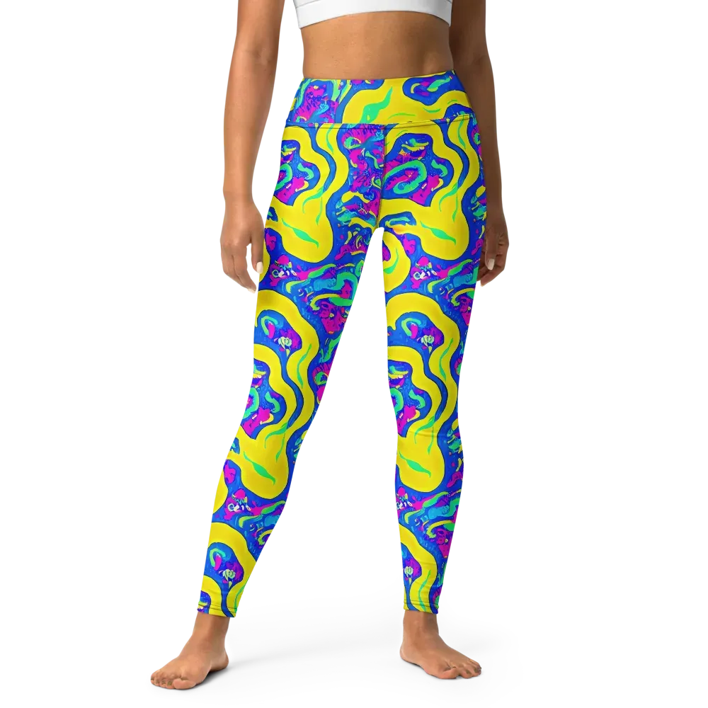 Fevered Flow on Yoga Leggings — Front