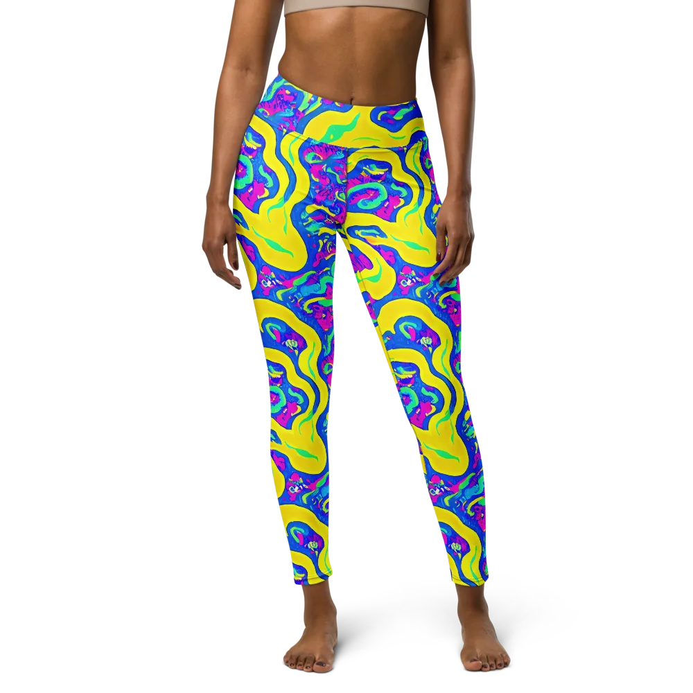 Fevered Flow on Yoga Leggings — Front