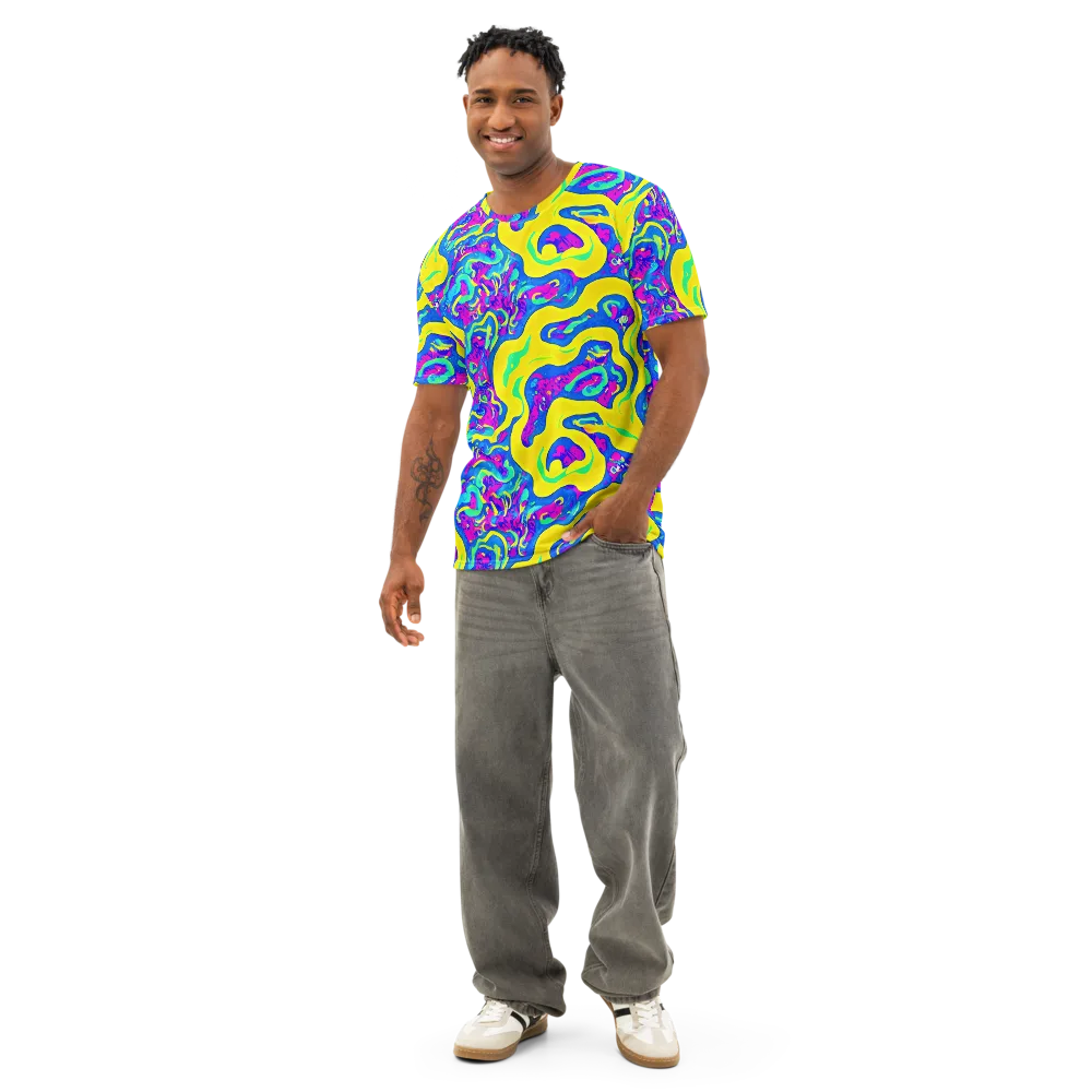 Fevered Flow on Men's Cotton Crew Neck T-Shirt — Front