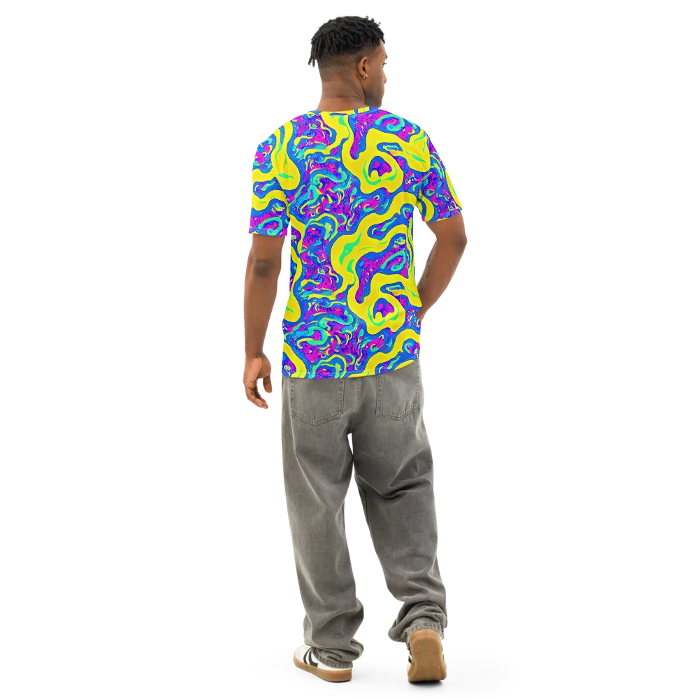 Fevered Flow on Men's Cotton Crew Neck T-Shirt — Back