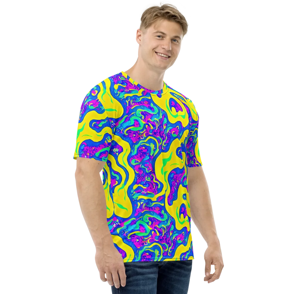 Fevered Flow on Men's Crew Neck T-Shirt — Right