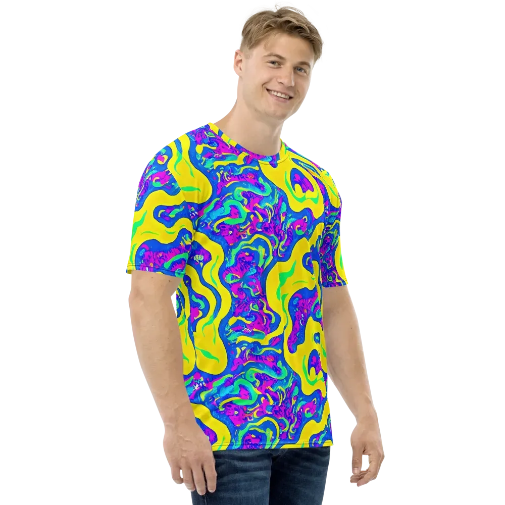Fevered Flow on Men's Crew Neck T-Shirt — Right