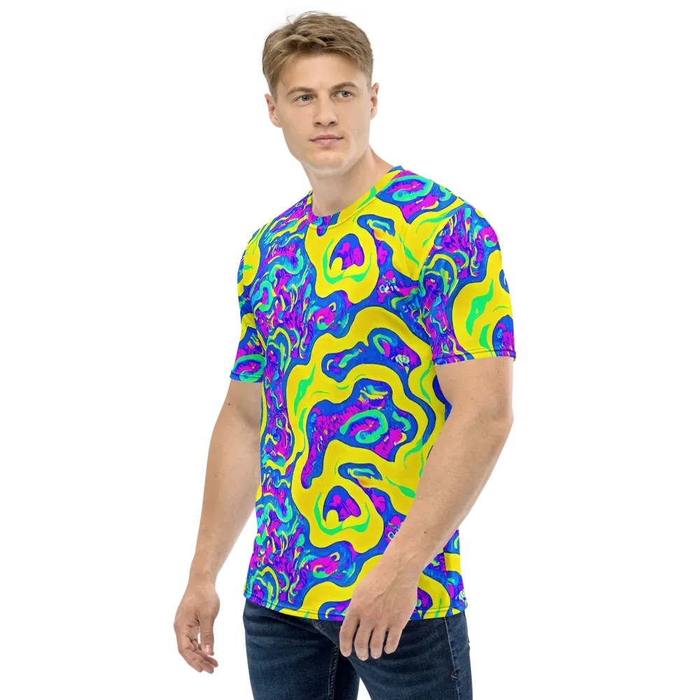 Fevered Flow on Men's Crew Neck T-Shirt — Left