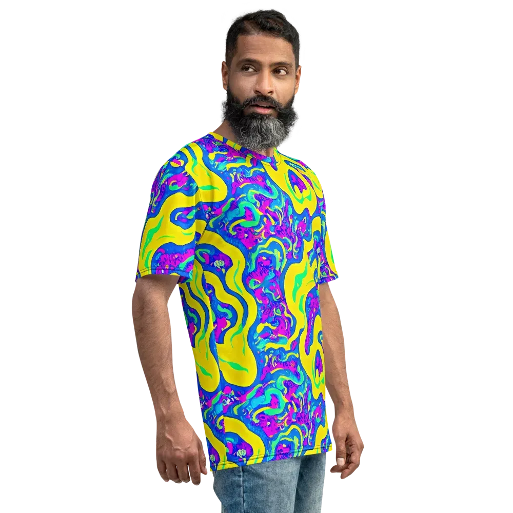 Fevered Flow on Men's Crew Neck T-Shirt — Right