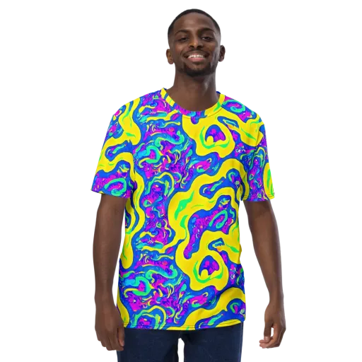 Fevered Flow on a Men's Crew Neck T-Shirt