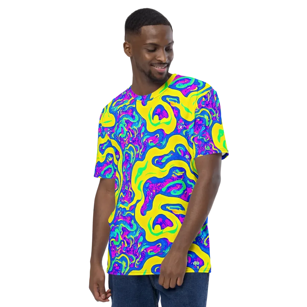 Fevered Flow on Men's Crew Neck T-Shirt — Left