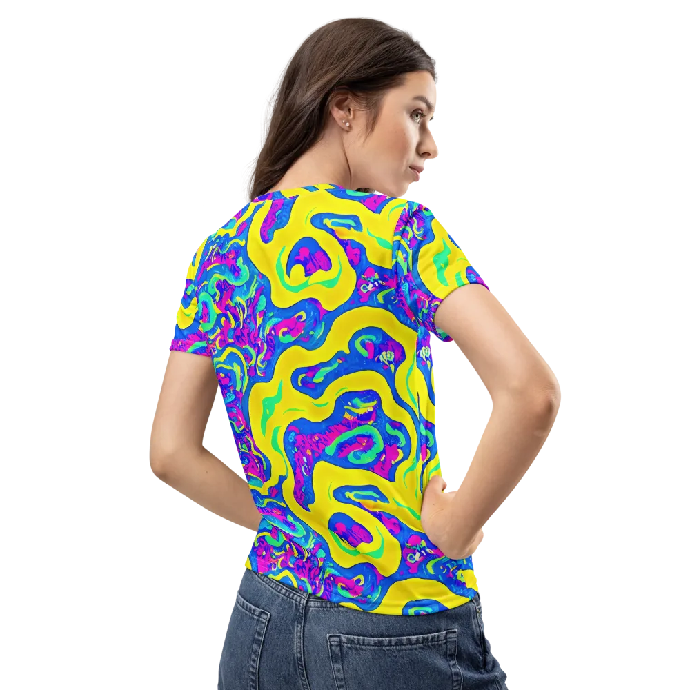 Fevered Flow on Women's Crew Neck T-Shirt — Back
