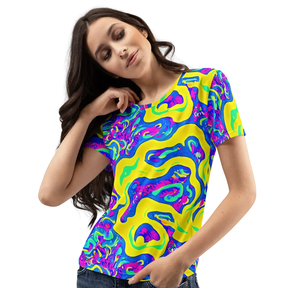 Fevered Flow on Women's Crew Neck T-Shirt — Left Front