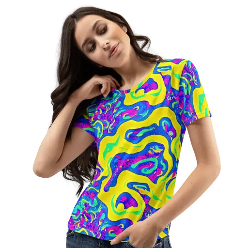 Fevered Flow on a Women's Crew Neck T-Shirt