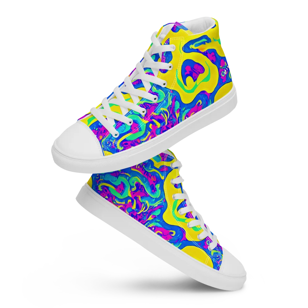 Fevered Flow on Women's High Top Canvas Shoes — Front