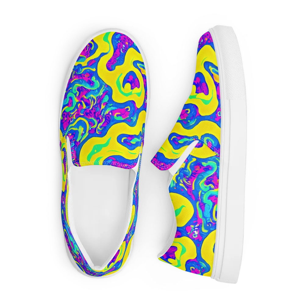 Fevered Flow on Men's Slip-On Canvas Shoes — Front