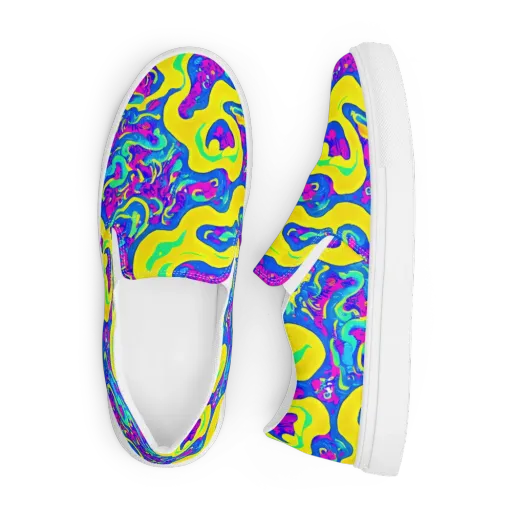 Fevered Flow on a Men's Slip-On Canvas Shoes