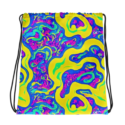Fevered Flow on a Drawstring Bag