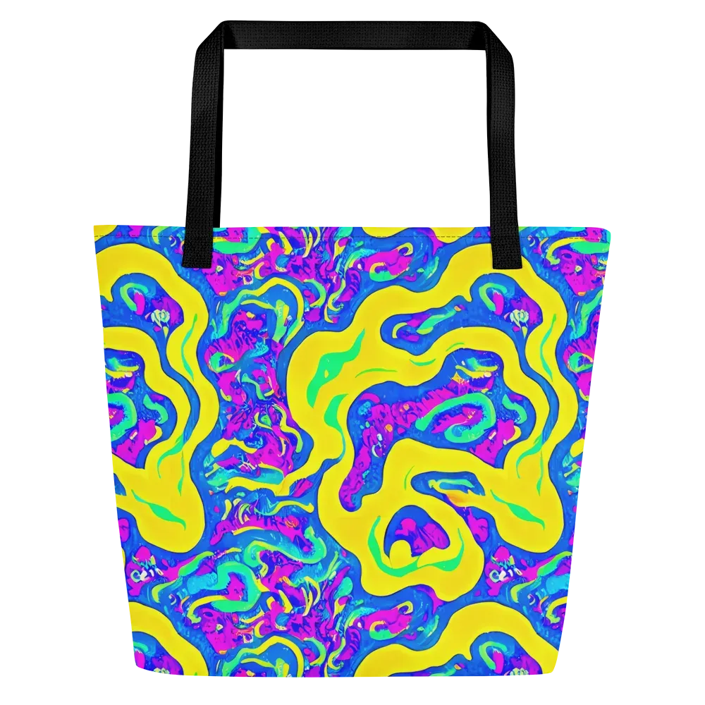 Fevered Flow on Large Tote Bag W/ Pocket — Front