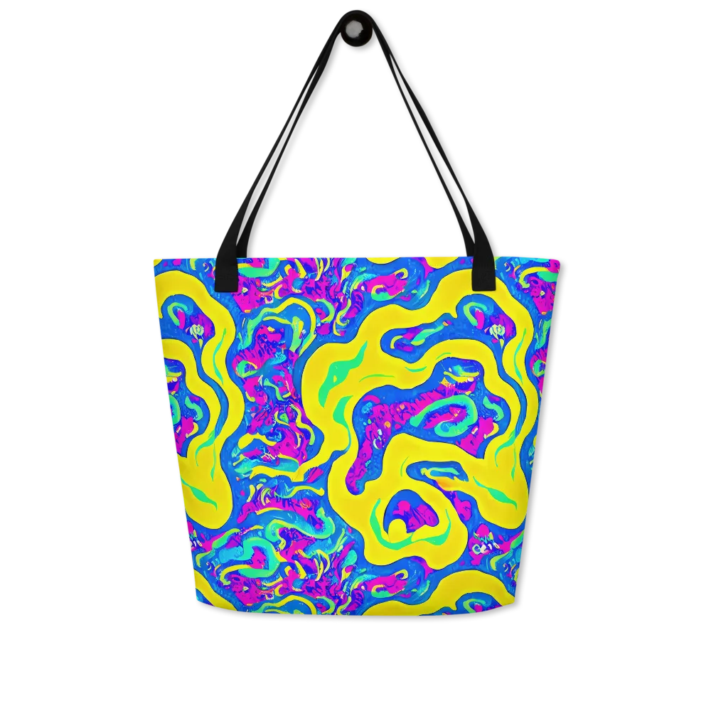 Fevered Flow on Large Tote Bag W/ Pocket — Front