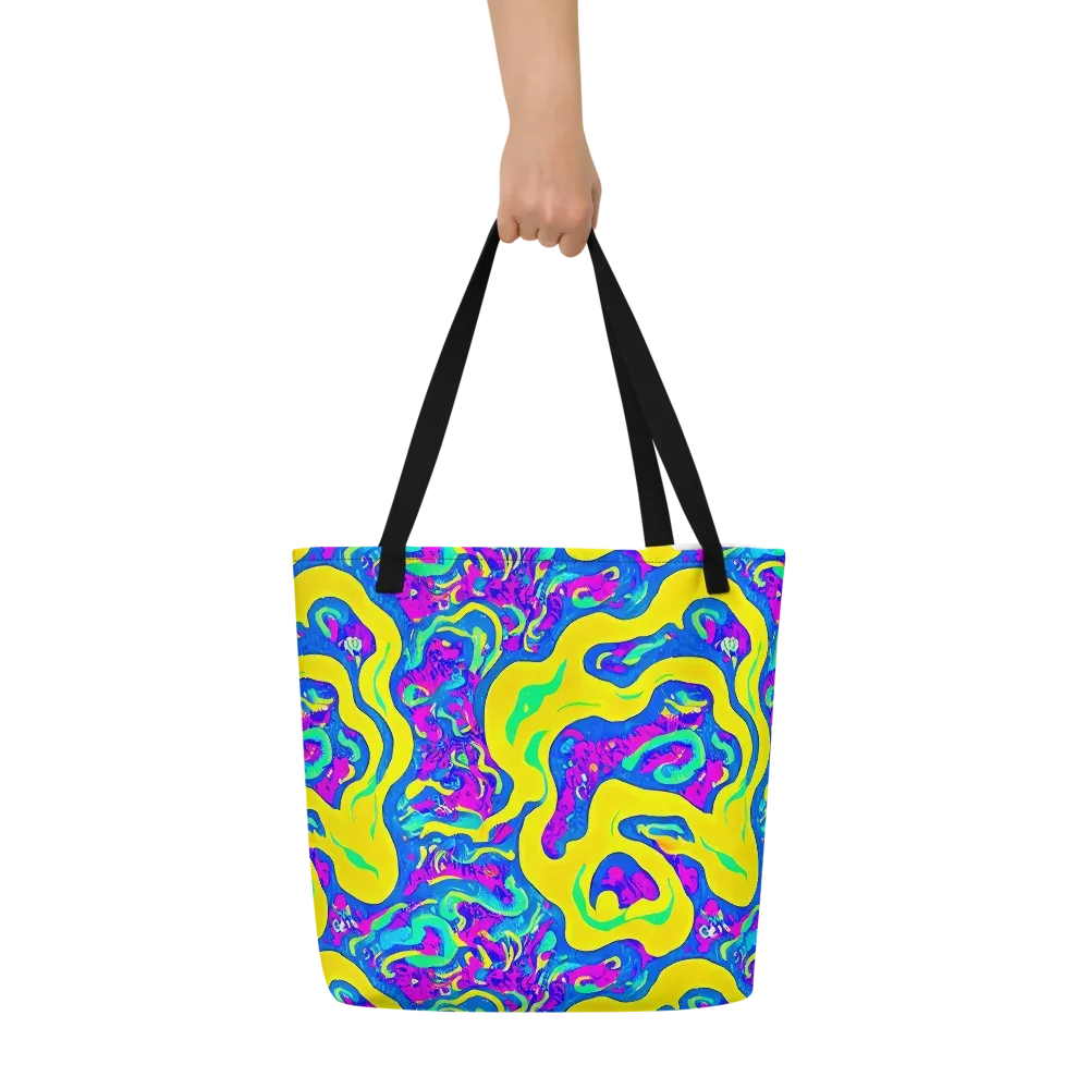 Fevered Flow on Large Tote Bag W/ Pocket — Front