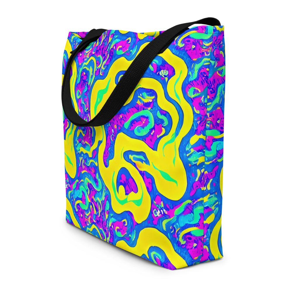 Fevered Flow on Large Tote Bag W/ Pocket — Front