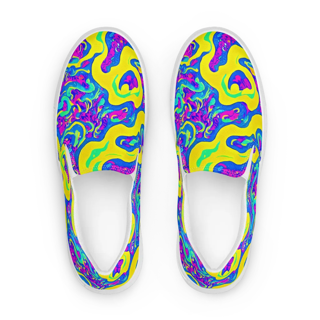 Fevered Flow on Women's Slip-On Canvas Shoes — Front