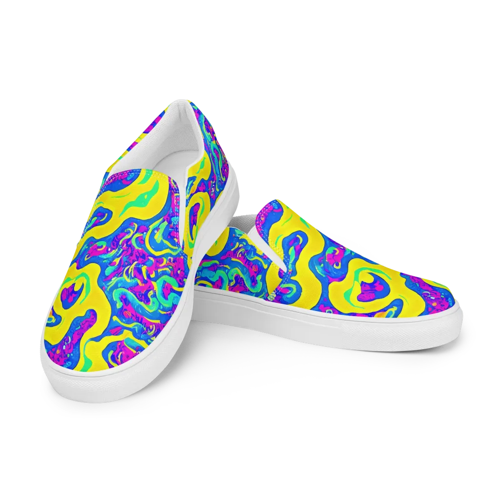 Fevered Flow on Women's Slip-On Canvas Shoes — Left Front