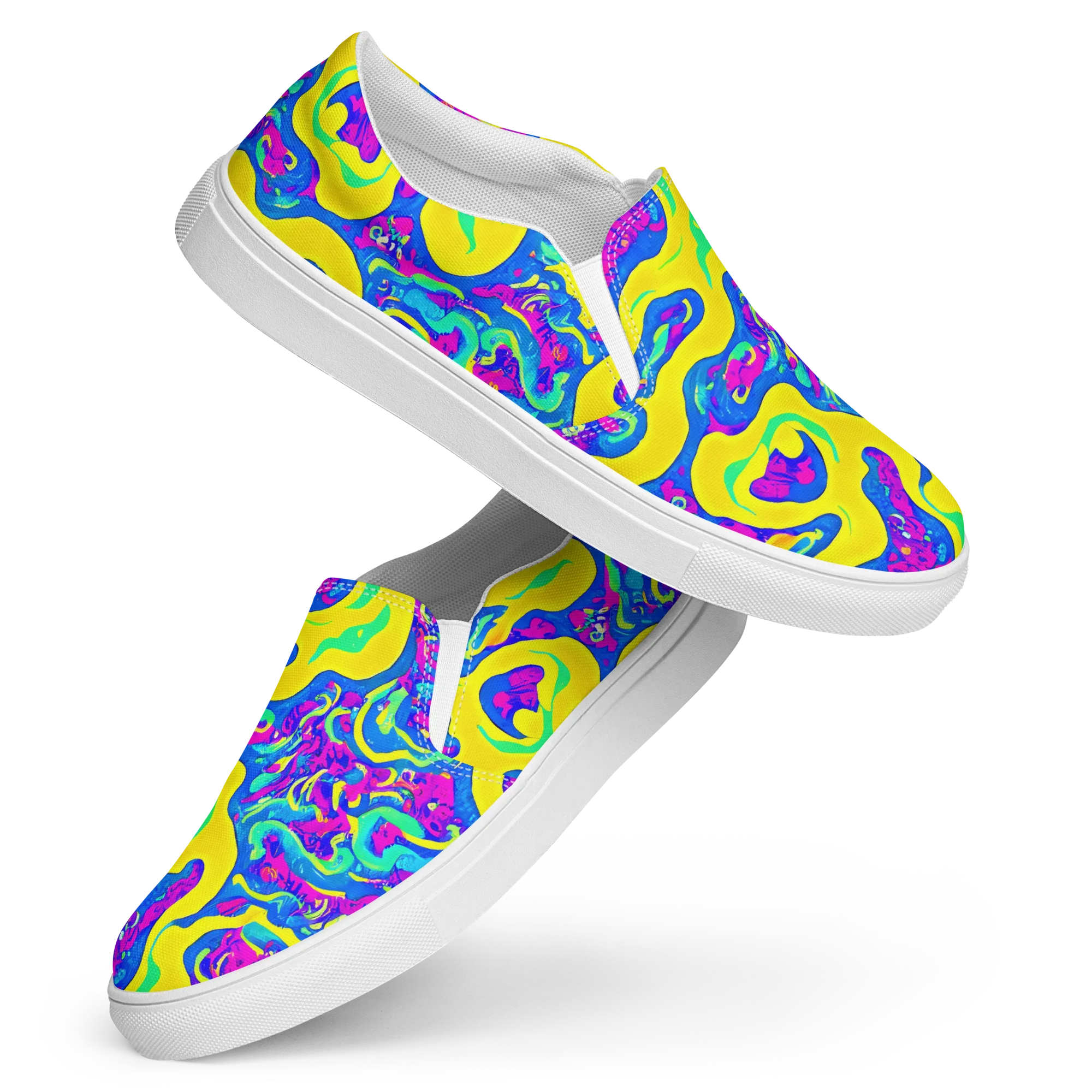Fevered Flow on Women's Slip-On Canvas Shoes — Front