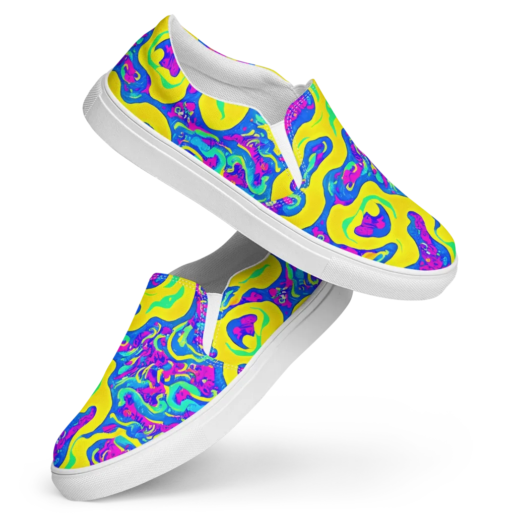 Fevered Flow on Women's Slip-On Canvas Shoes — Front