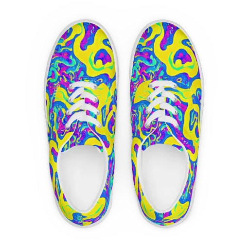 Fevered Flow on a Men's Lace-Up Canvas Shoes