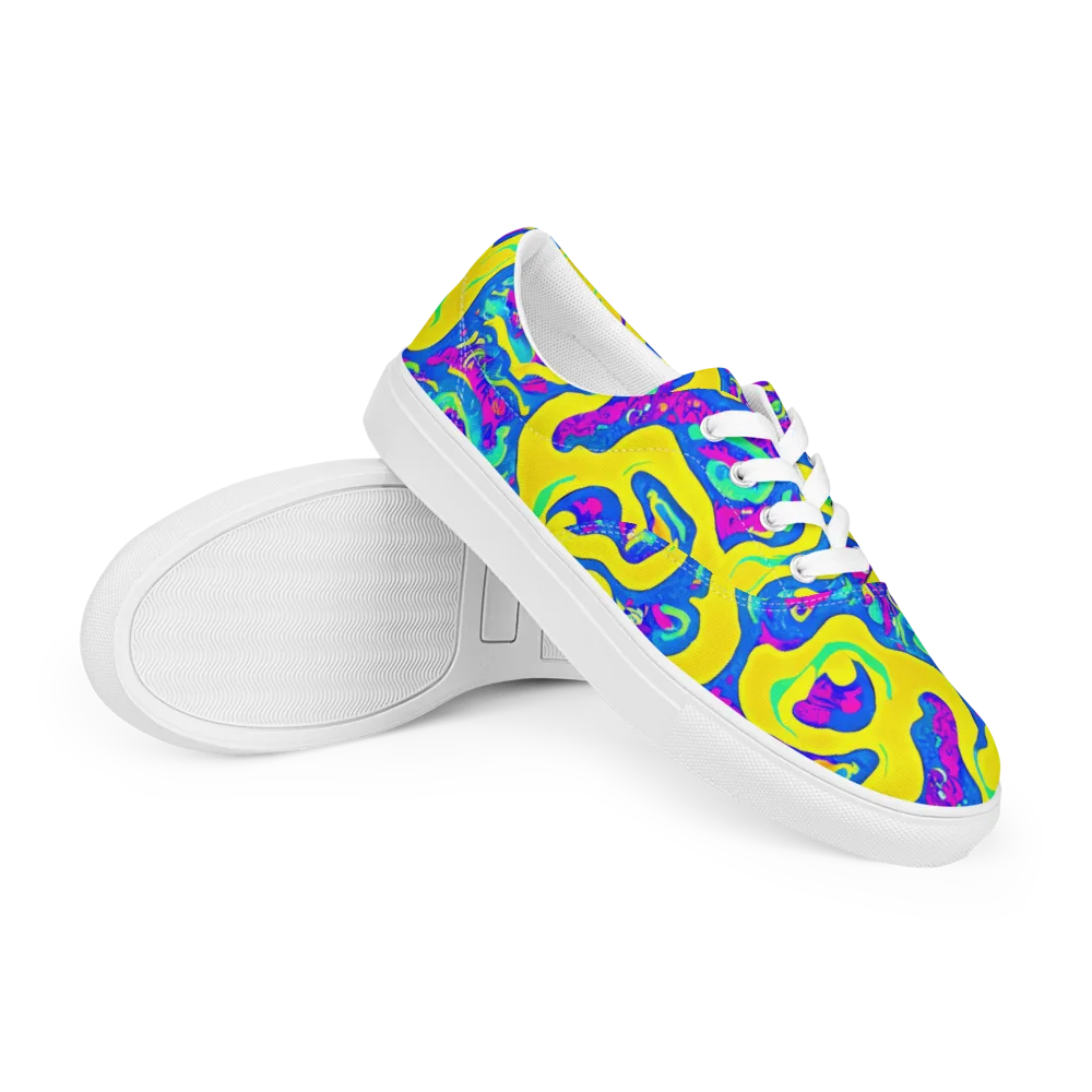 Fevered Flow on Men's Lace-Up Canvas Shoes — Right Front