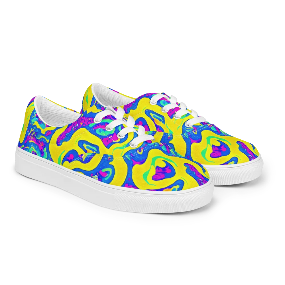 Fevered Flow on Men's Lace-Up Canvas Shoes — Right Front