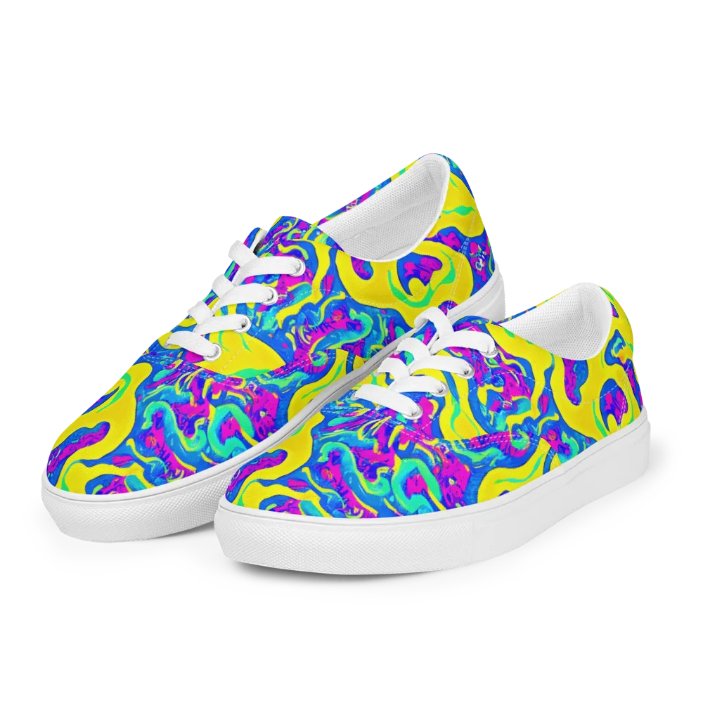 Fevered Flow on Men's Lace-Up Canvas Shoes — Left Front