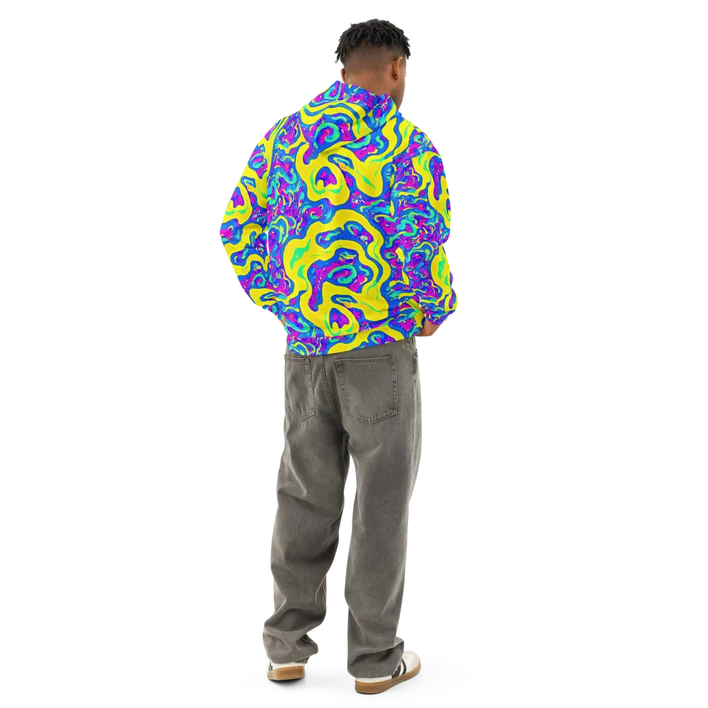 Fevered Flow on Cotton Hoodie — Back